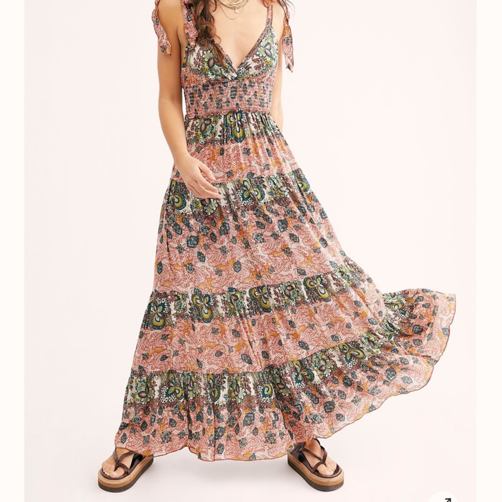 NWT free people Let’s Smock About it Maxi Slip